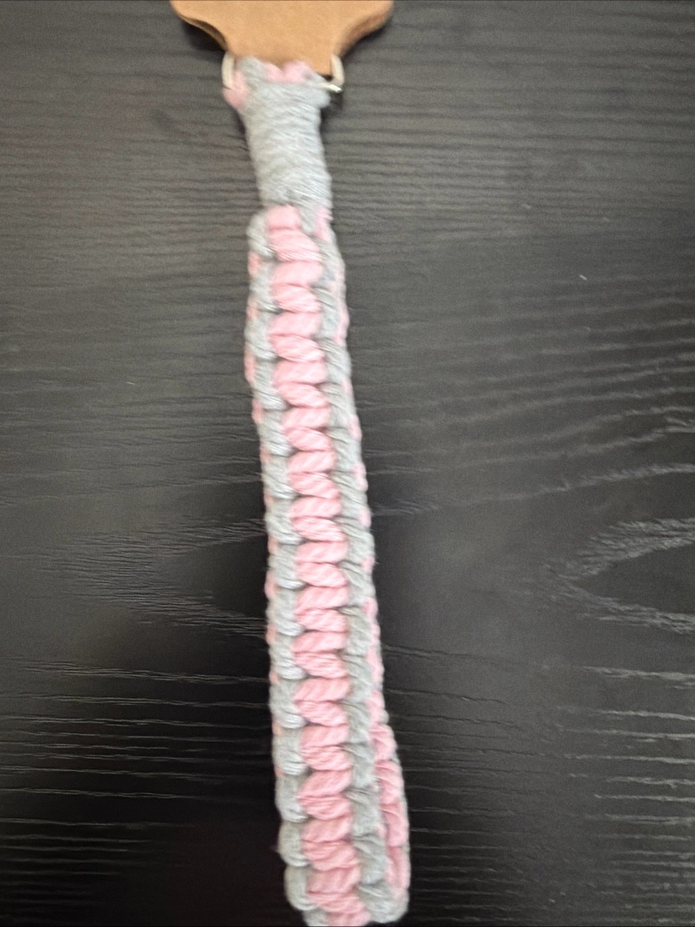 Boho macrame Handmade Braided Wrist Strap - Pink & Gray